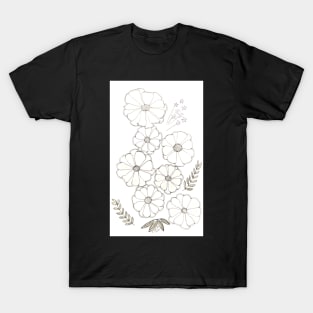 Faded zinnia flowers T-Shirt